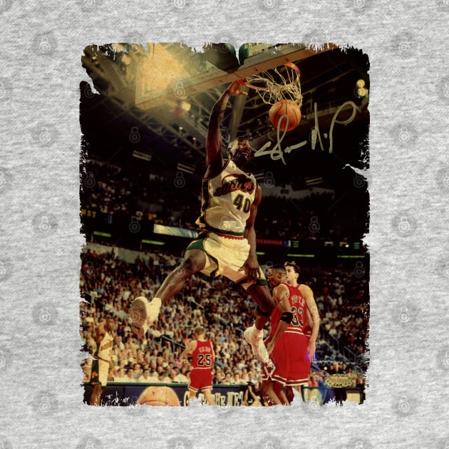 Shawn Kemp - Vintage Design Of Basketball by JULIAN AKBAR PROJECT